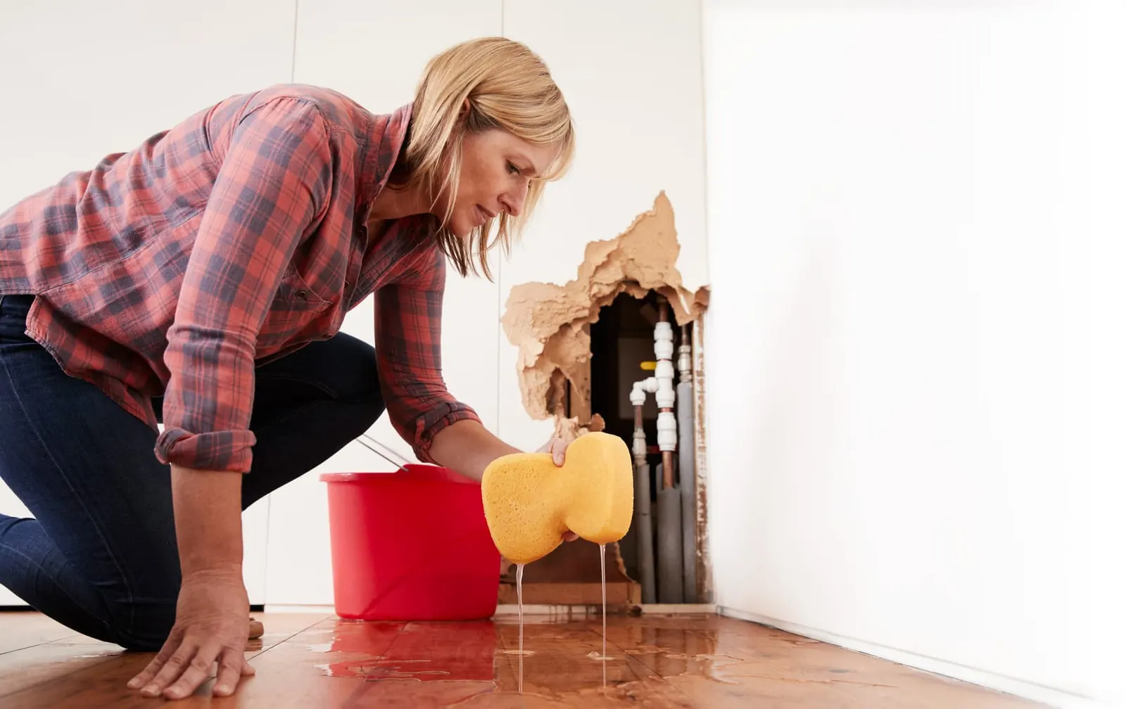 Water damage from a plumbing leak